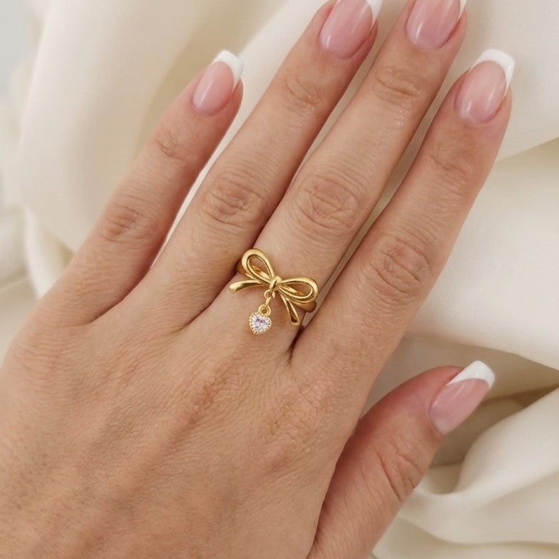 ZEO'US Ayarlanabilir Pure Love Fiyonk Ring