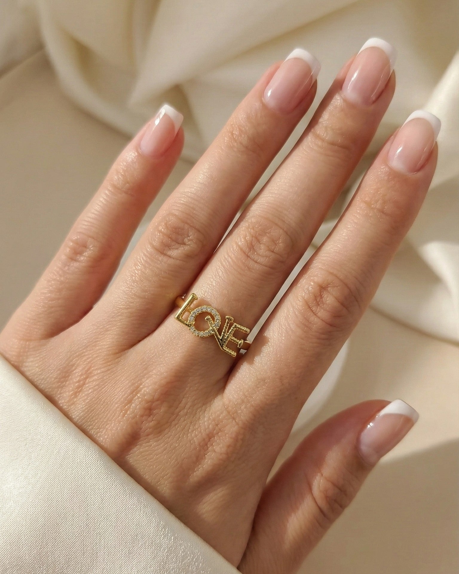 ZEO'US Ayarlanabilir  Amore Minimalist Taşlı Yüzük