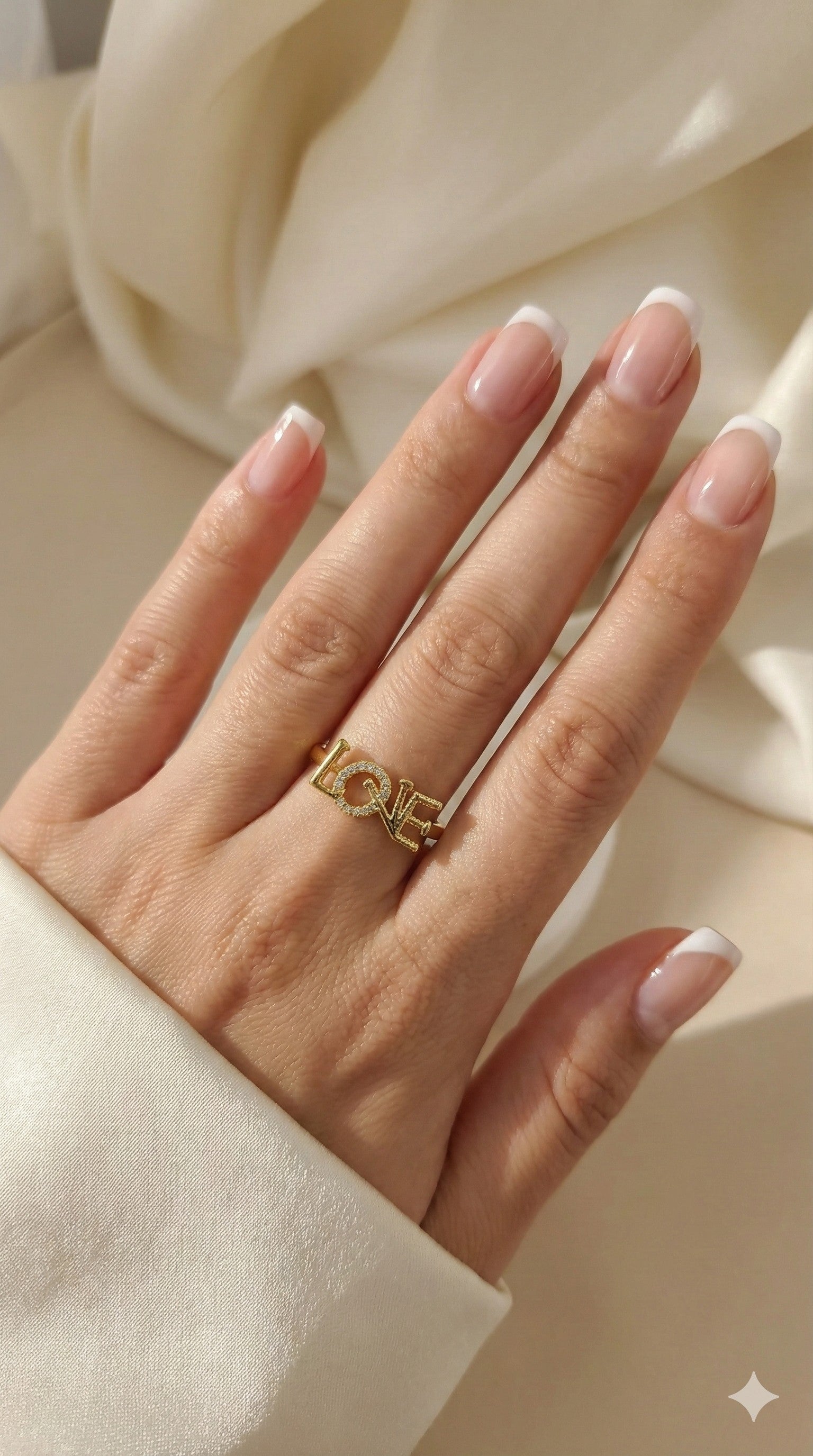 ZEO'US Ayarlanabilir  Amore Minimalist Taşlı Yüzük