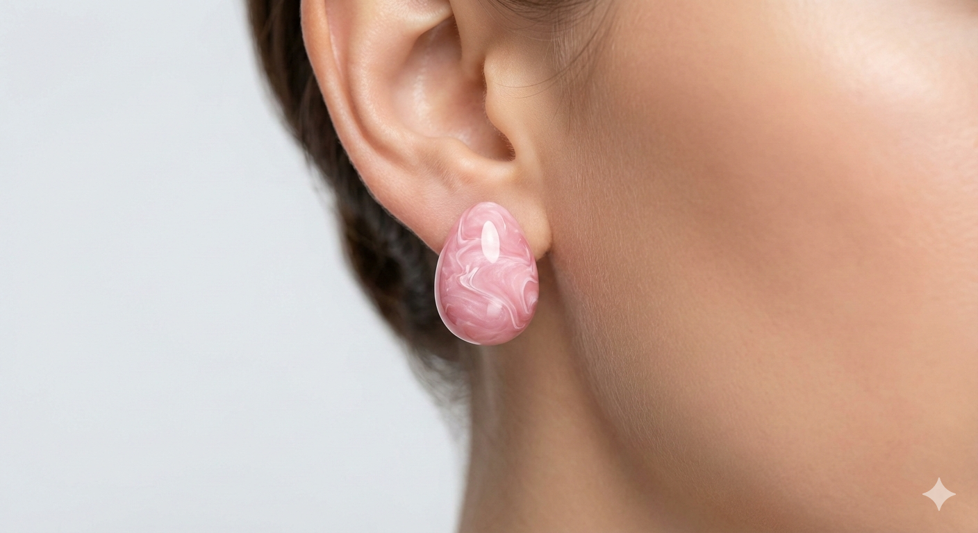 ZEOU'S CALYRA Doğal Dokulu Renkli Taş Küpe