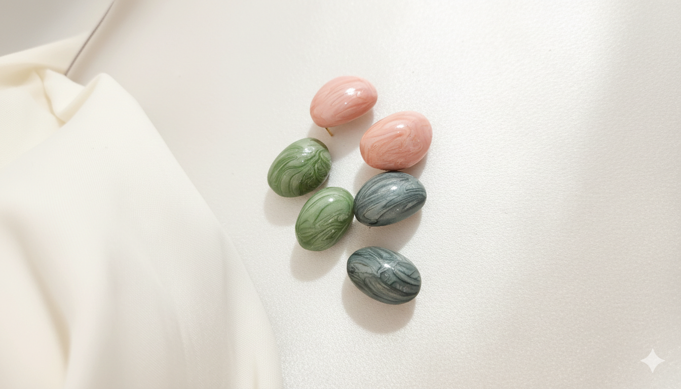 ZEOU'S CALYRA Doğal Dokulu Renkli Taş Küpe