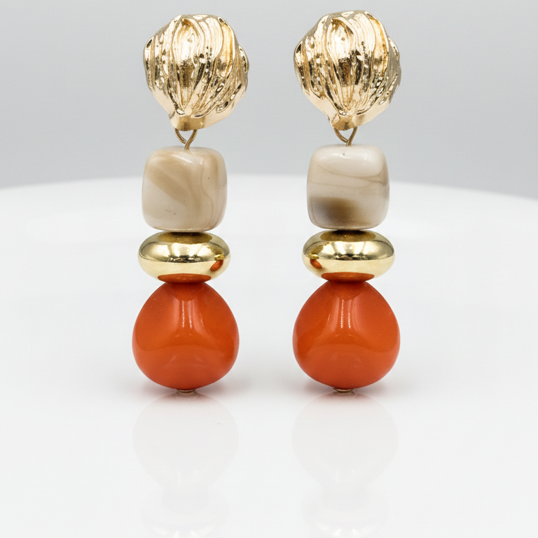 ZEOU’S LUNÉRA Çok Taşlı Dokulu Küpe