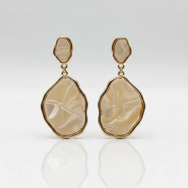 ZEOU'S ELYSÉRA NÛMA Organik Form Dokulu Küpe