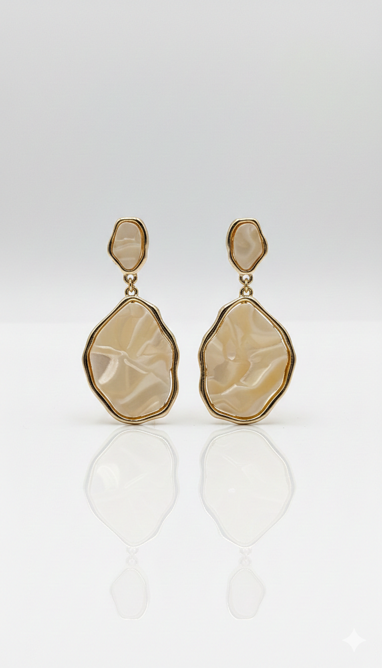 ZEOU'S ELYSÉRA NÛMA Organik Form Dokulu Küpe