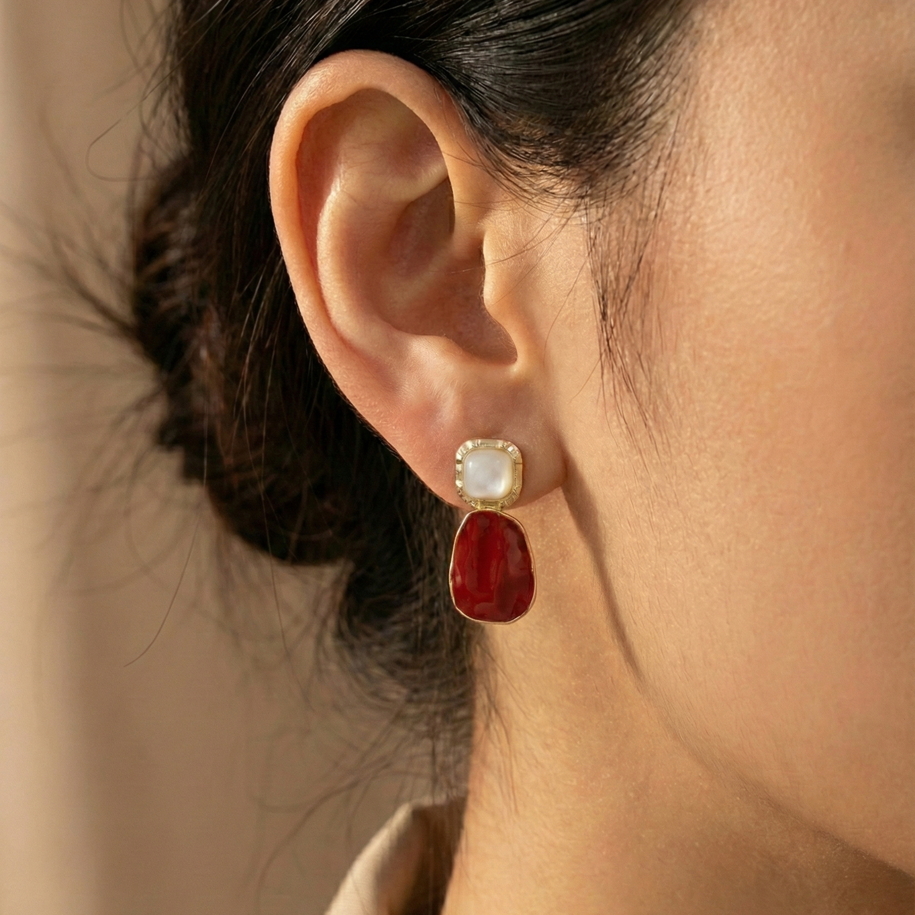 ZEOU'S Aveloria Dokulu Taş Form Küpe