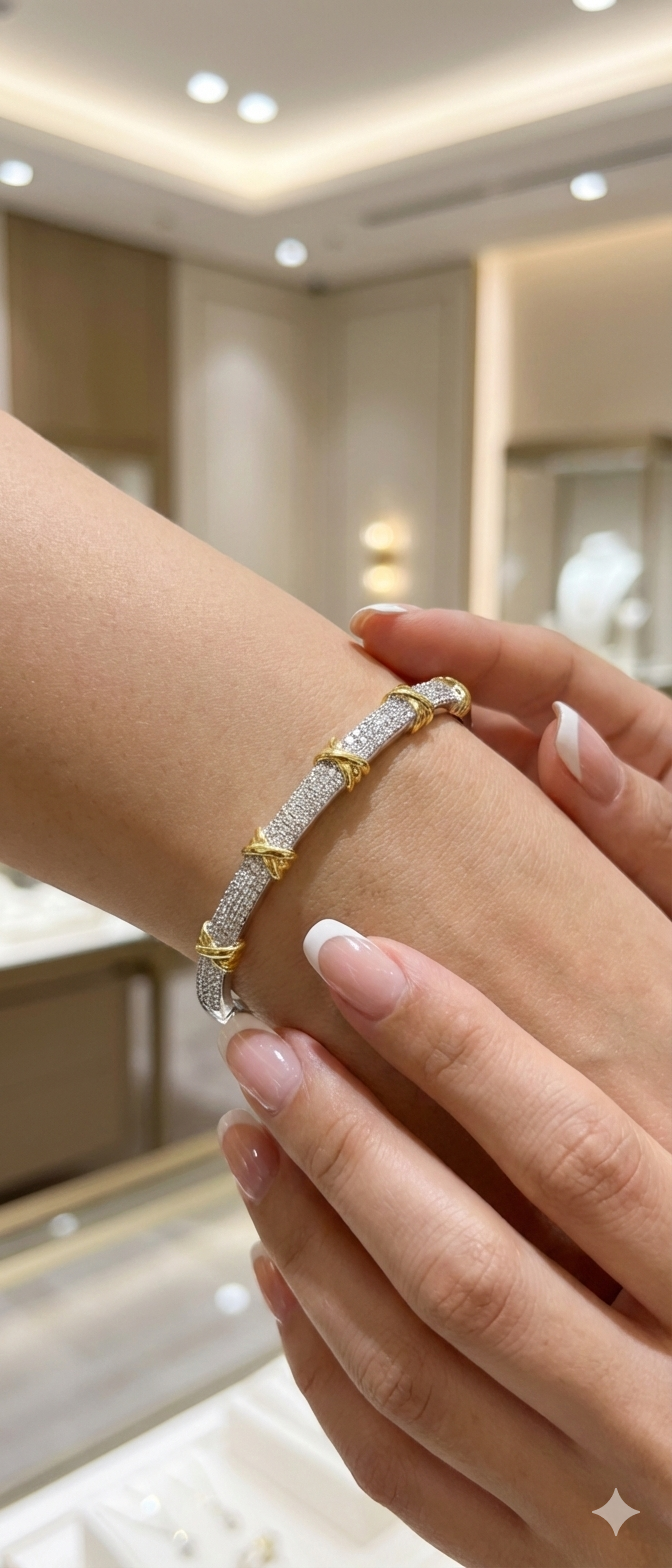 ZEOU’S AUREX Altın Detaylı Taşlı Bileklik