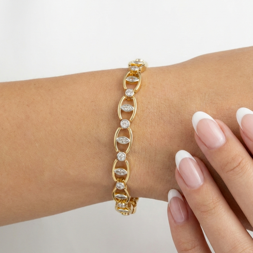 ZEOU’S LUMINA LINK Taş Detaylı Bileklik