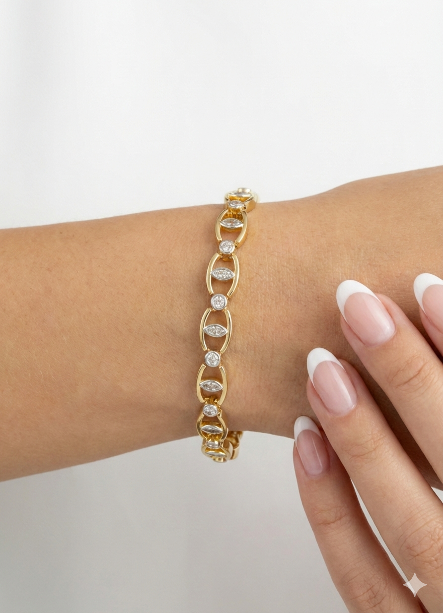 ZEOU’S LUMINA LINK Taş Detaylı Bileklik