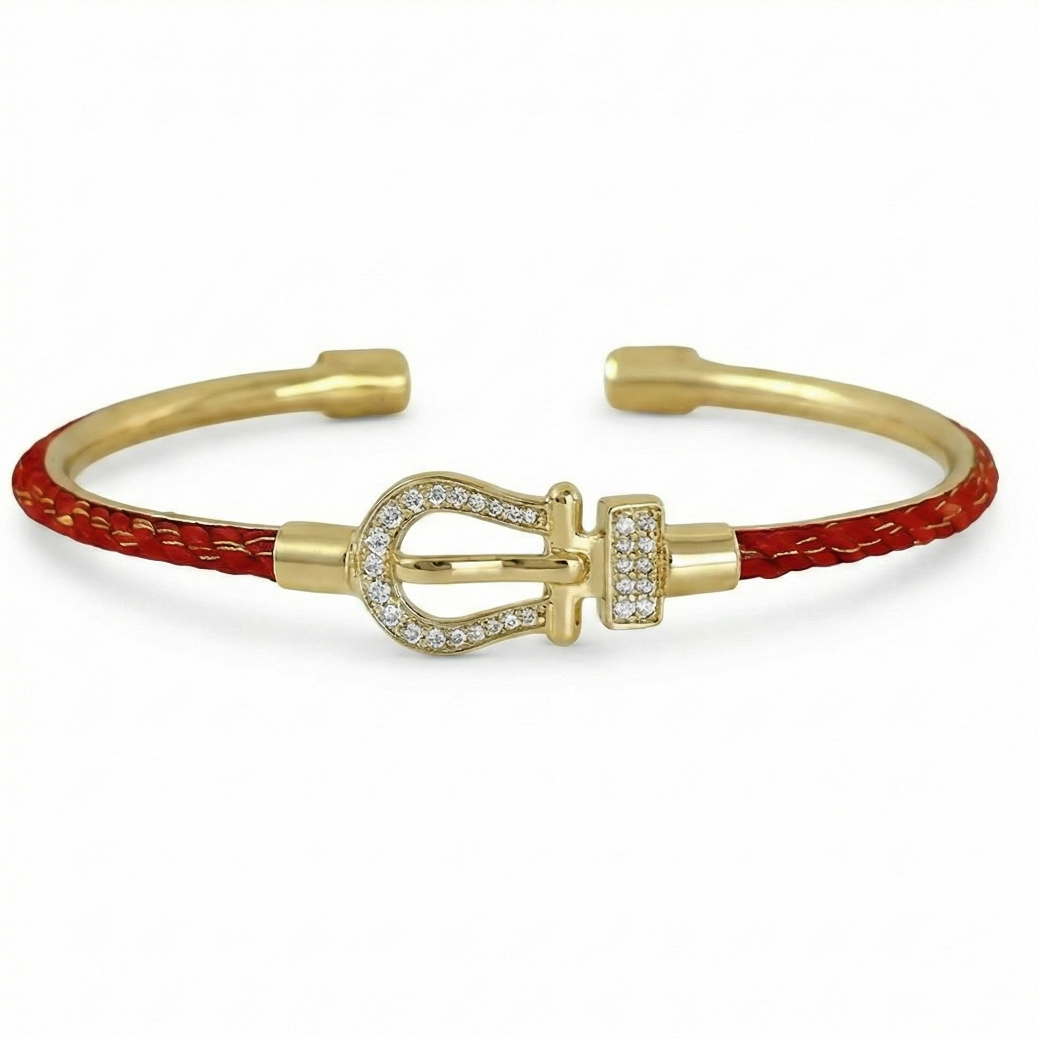 ZEO'US Aura Red & Gold Infinity Bangle