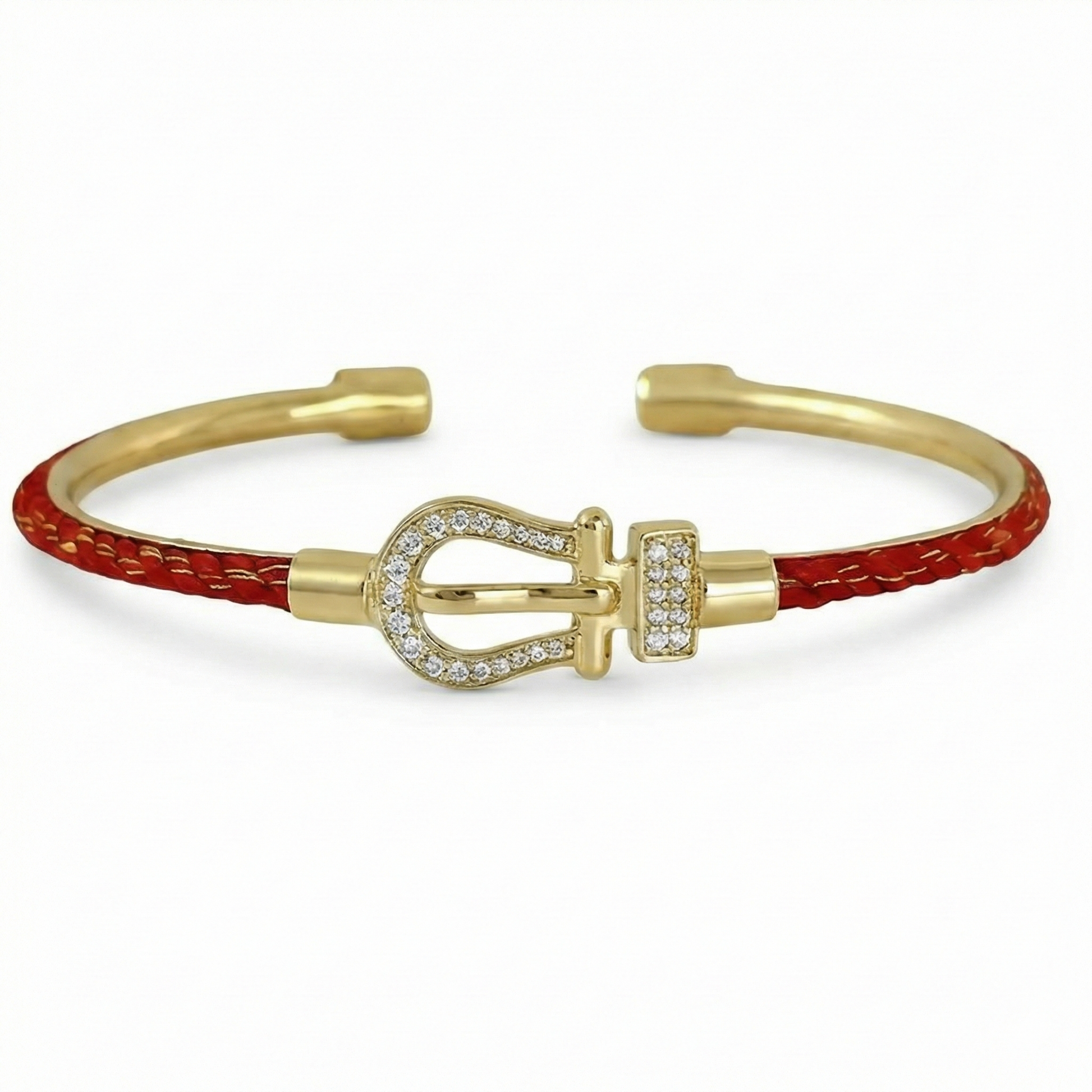 ZEO'US Aura Red & Gold Infinity Bangle