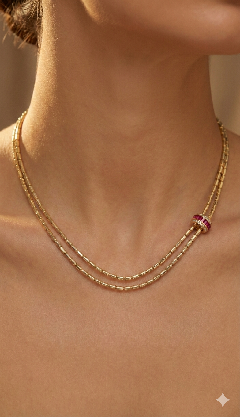 ZEO'US Ruby Orbit Kolye