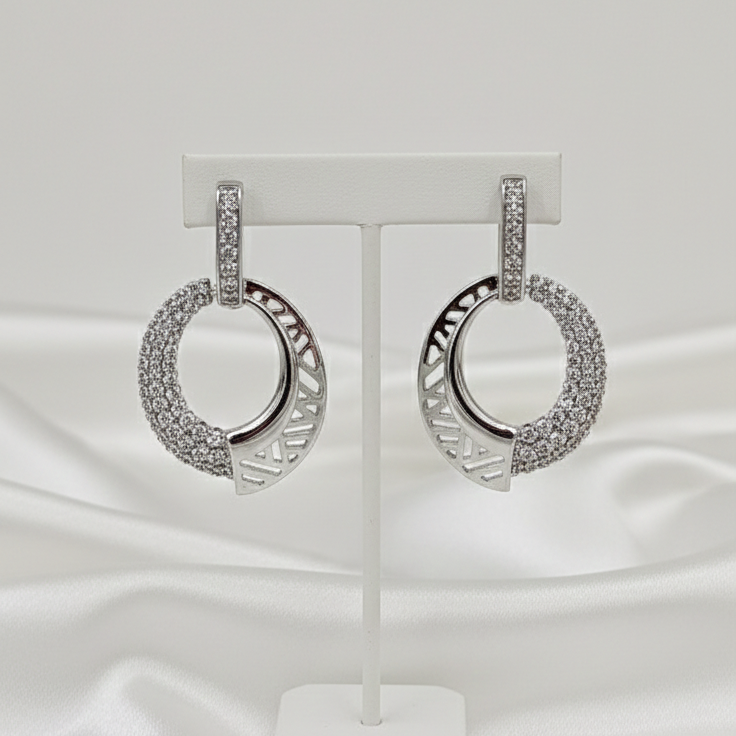 ZEO'US Silver Glint Hoops