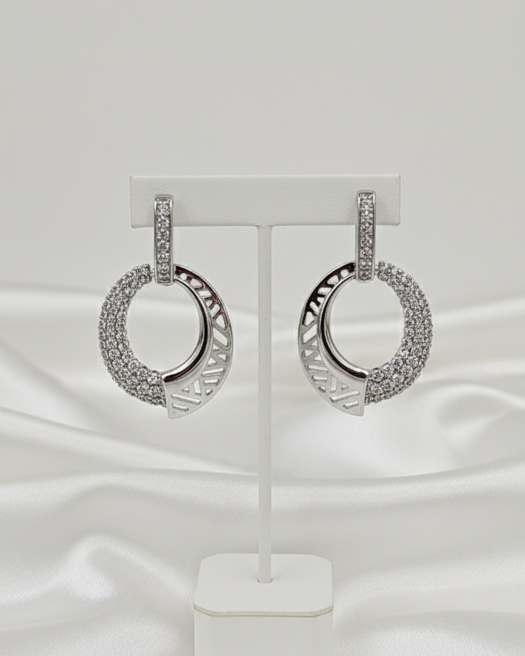 ZEO'US Silver Glint Hoops