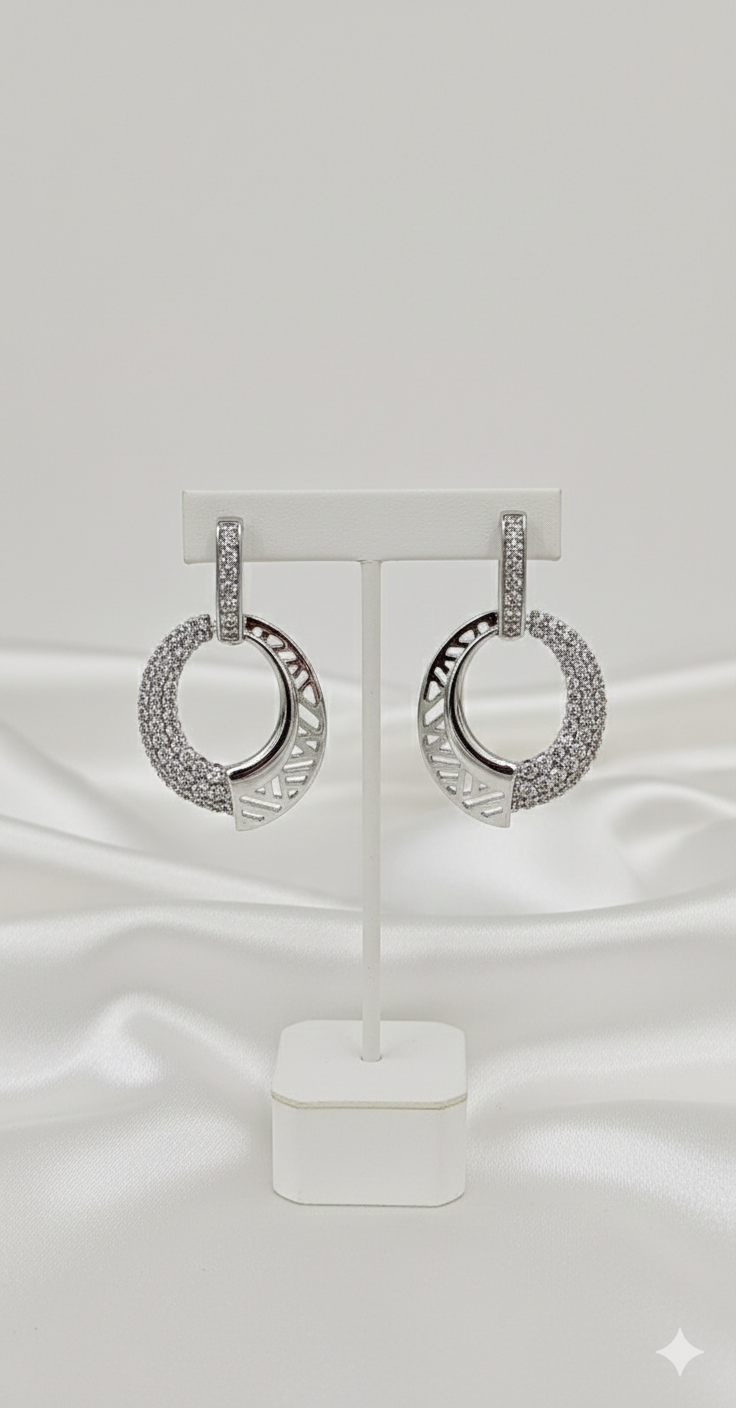 ZEO'US Silver Glint Hoops