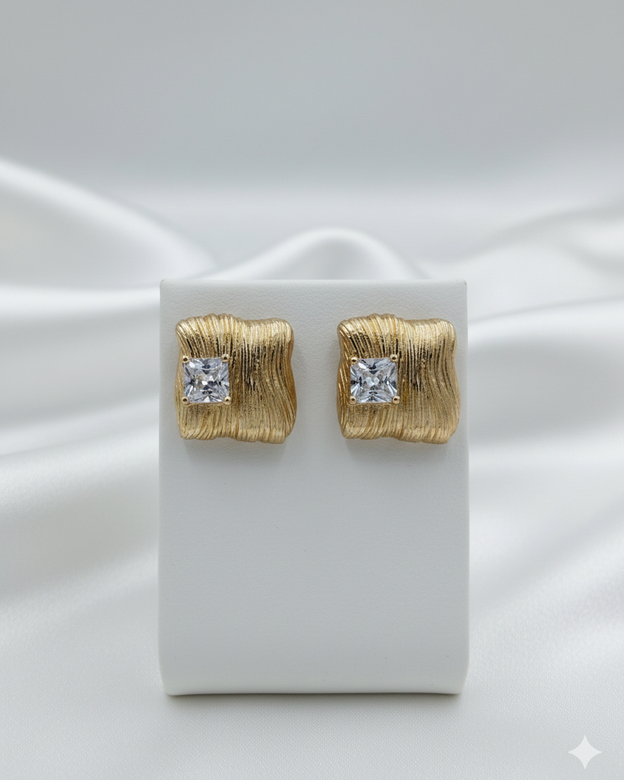 ZEO'US Golden Wave Earing