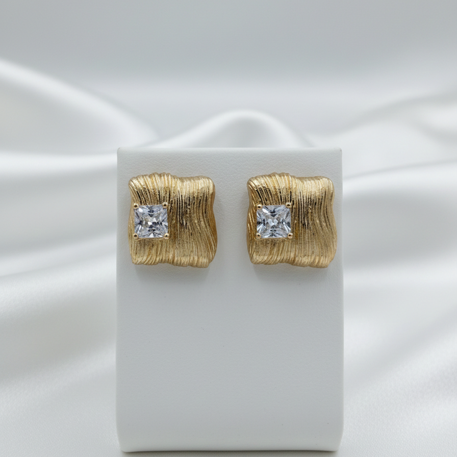 ZEO'US Golden Wave Earing