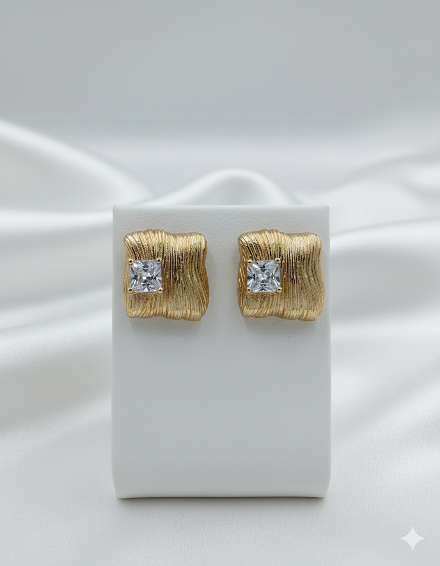 ZEO'US Golden Wave Earing